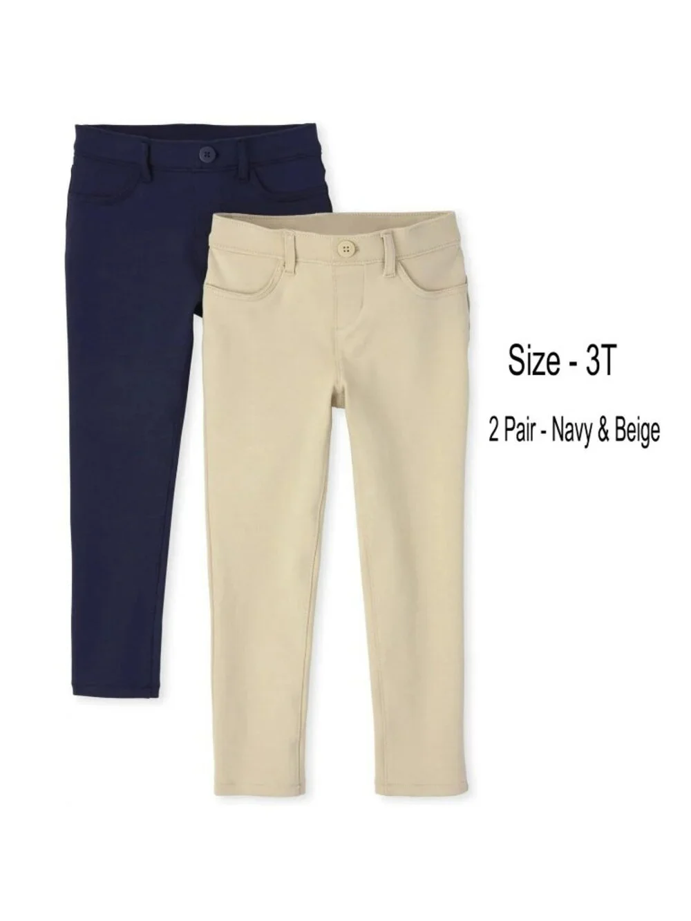 The Children's Place Pull on Jeggings Pants Sandy Navy 2 Pack 3T US